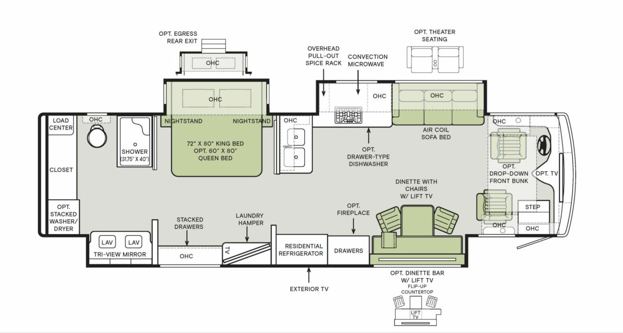 2024 Tiffin Motorhomes Phaeton 35CH Floorplan Image